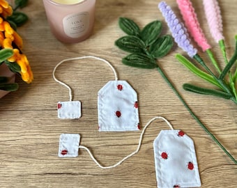 Marcapáginas con forma de mariquita para bolsitas de té/marcapáginas/regalos para amantes de los libros/libros