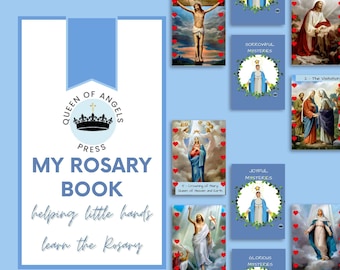 Rosary book with 15 decades for Little Kids|Catholic kids|Mysteries of the Rosary