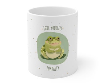 Toad Froggy Coffee Mug Cottagecore Gift TeaCup 11oz