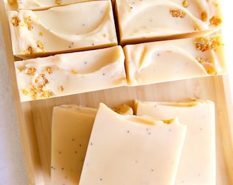 Citrus Soap for Summer Handmade Artisan Soap Lemon Soap Bar Fruity Scent Soap Orange Scent Soap Lemon Peel Soap Poppy Seed Eco Soap