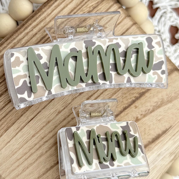 4” Duck Camo Customized Claw Clips