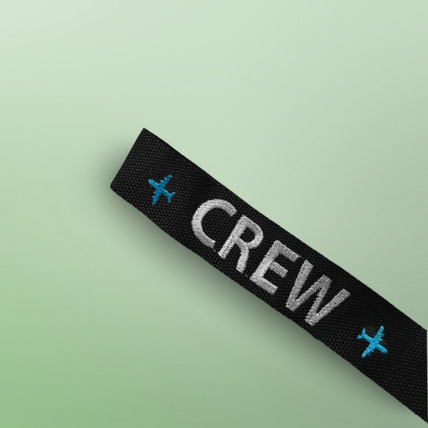 Flight Crew Luggage Strap Embroidered CREW TAG CUSTOMIZED Luggage Tag