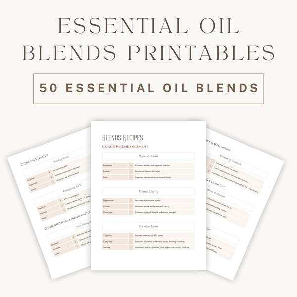 Essential Oil Blends for Wellness: Complete Aromatherapy Guide | Instant PDF