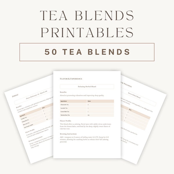 Tea for Every Emotion: Comprehensive Blends Guide | Instant Download PDF