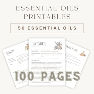Ultimate Essential Oils Guide: 50 Aromatherapy Printables for Wellness | Instant Access