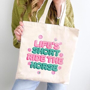 Horse Tote Bag, Equestrian Gift, Horse Lover Gift, Horse Girl Bag, Riding Tote, Horse Show Bag, Horseback Riding Bag, Gift for Horse Lovers
