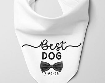 Personalized Wedding Dog Bandana, Best Dog Bandana, Custom Wedding Pet Bandana, Dog Wedding bandana, Bride and Groom Dog Bandana