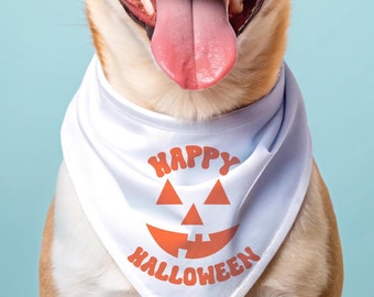Jack o Lantern Dog Bandana, Halloween Bandana for dog, Pumpkin Dog Bandana, Puppy Halloween Bandana, Halloween Bandana,Dog halloween Costume