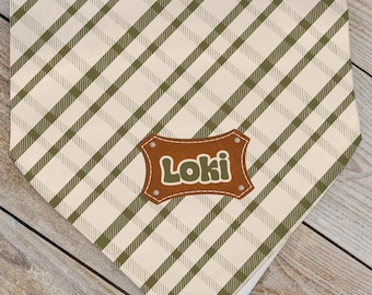 Dog Bandana, Plaid Scarf, Personalized bandana, Custom Name Bandana, Gift for Dog Lovers, Puppy Bandanna, Dog Gift for Christmas