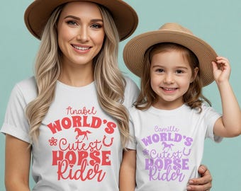 Women's Personalized Horse Rider Adult Tee, Horse Rider Shirt for Women, Custom Name Equestrian TShirt, Horseback Riding Tee, Horse Mom Gift