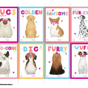 Printable Dog Valentine's Day Cards, Kids Valentine's Day Cards ...