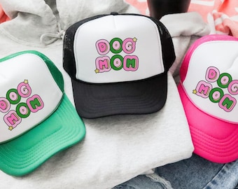 Dog Mom Trucker Hat , Cute Hat for Dog Moms, Dog Mom Gift For Dog Lover, Cute Dog Mom Hat, Trendy Trucker hat Dog Mom