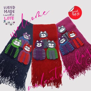 Crochet Cat Scarf: Hand-Knitted Cotton Winter Scarf