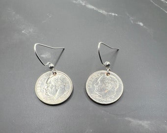 U.S. Dime Earrings - Minimalist Handcrafted Coin Jewelry