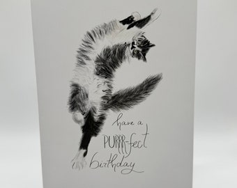 Cat Card, Pet Cat, Cat birthday, 4.5 x 6.25 card