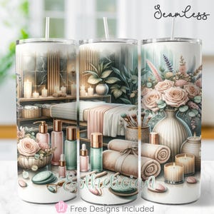 Esthetician 20oz Skinny Tumbler Wrap, Esthetician Life Sublimation Design, Beauty Salon Tumbler Wrap Template, PNG Digital Download