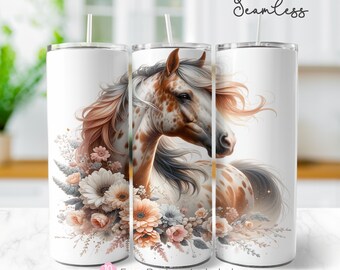 Pferd Becher | Pferdeliebhaber | Western 20Oz Skinny Tumbler Sublimationsdesign | Gerader Becher Wrap Png | Sofortiger digitaler Download