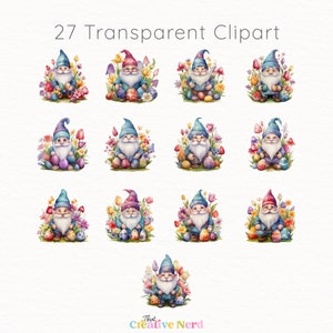 Seasonal Gnome Clipart | Spring Illustration | Gnome Decor ...