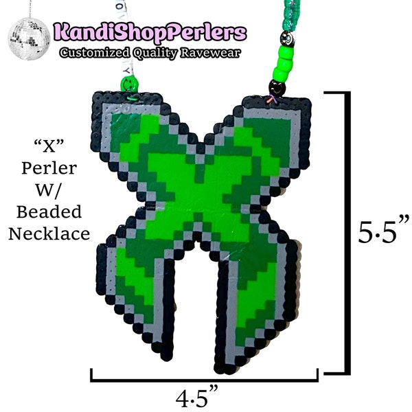 Green X Excision Perler Necklace