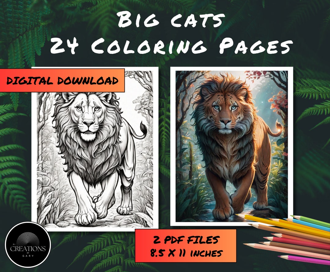 Printable Big Cats Coloring Pages Big Cats Coloring Collection Coloring ...