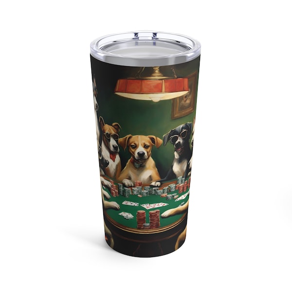 Dogs Playing Poker Tumbler 20oz