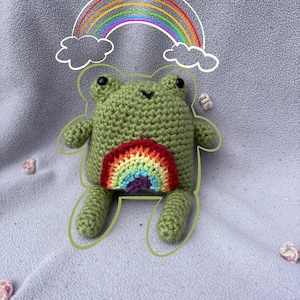 Crochet Pride Frog - Crochet Amigurumi Handmade Plushie