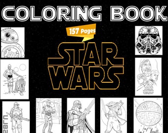 Star Wars Universe Coloring Book, 157 Pages, Kids & FanArt, Instant Download |3 Free Gift Coloring Book|