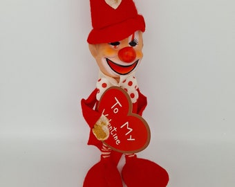 1960s vintage 8" valentine clown Rene D Lyon