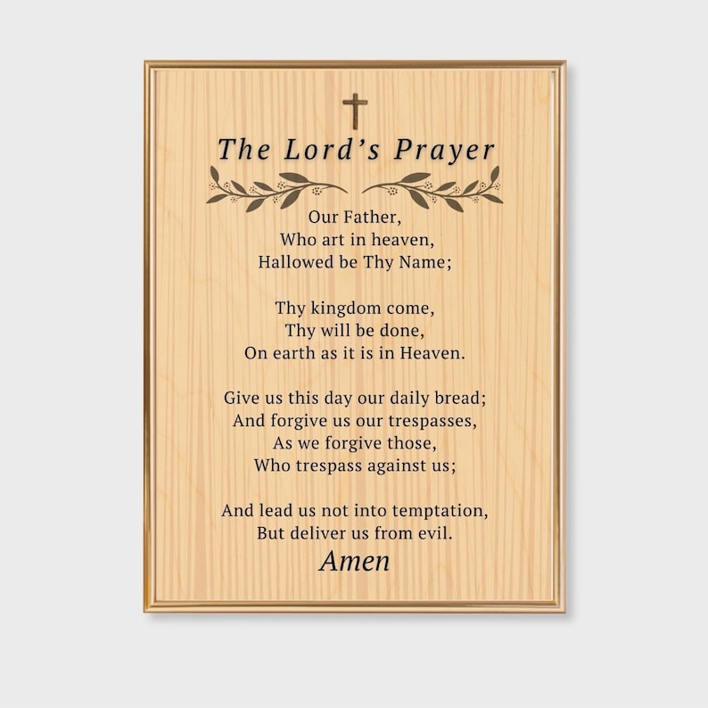The Lord’s Prayer Wall Art Print, Our Father Prayer, Bible Verse ...