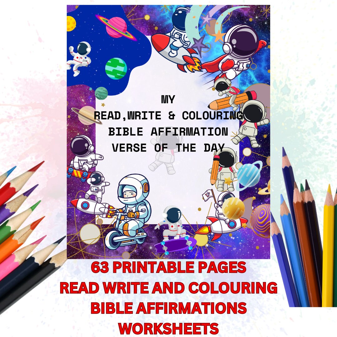 Colouring Pages, Christian Kids, Read Write Bible Affirmation Verse ...