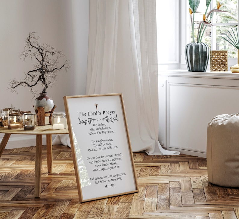 The Lord???s Prayer Wall Art Print, Our Father Prayer, Bible Verse