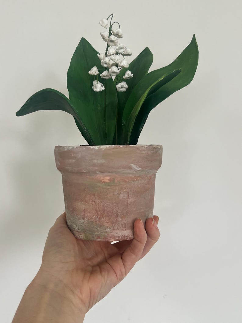 Paper Mache Lily of the Valley: Upcycled Floral Table Decor image 1