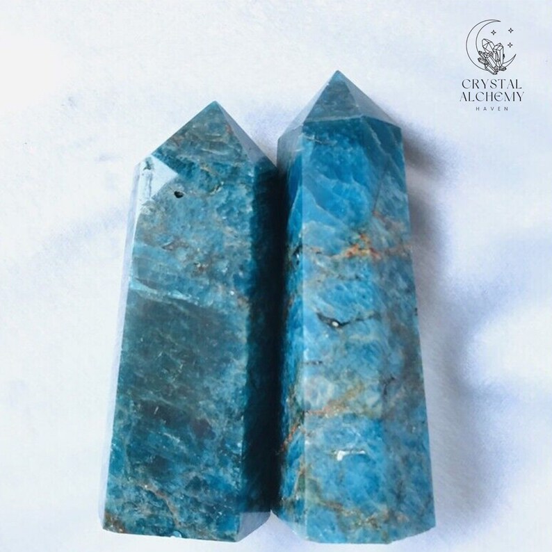 Natural Large Blue Apatite Crystal Pointstone, Obelisk Quartz Wand ...