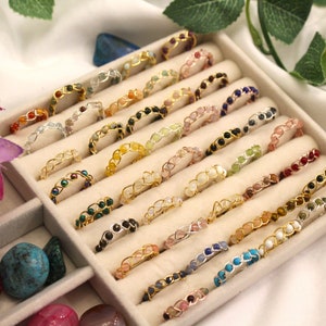 Braided wire rings | Wire wrap rings | Crystal rings | Custom dainty crystal wire rings
