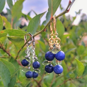 Blueberry earrings | blueberry drop earrings | fruit earrings