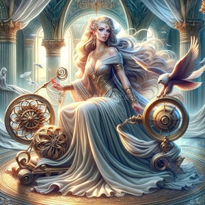 Frigg Download: Digital Art, Instant Downloadable Wallpaper, Downloadable Fantasy Art, Digital Poster, Norse Mythology Art