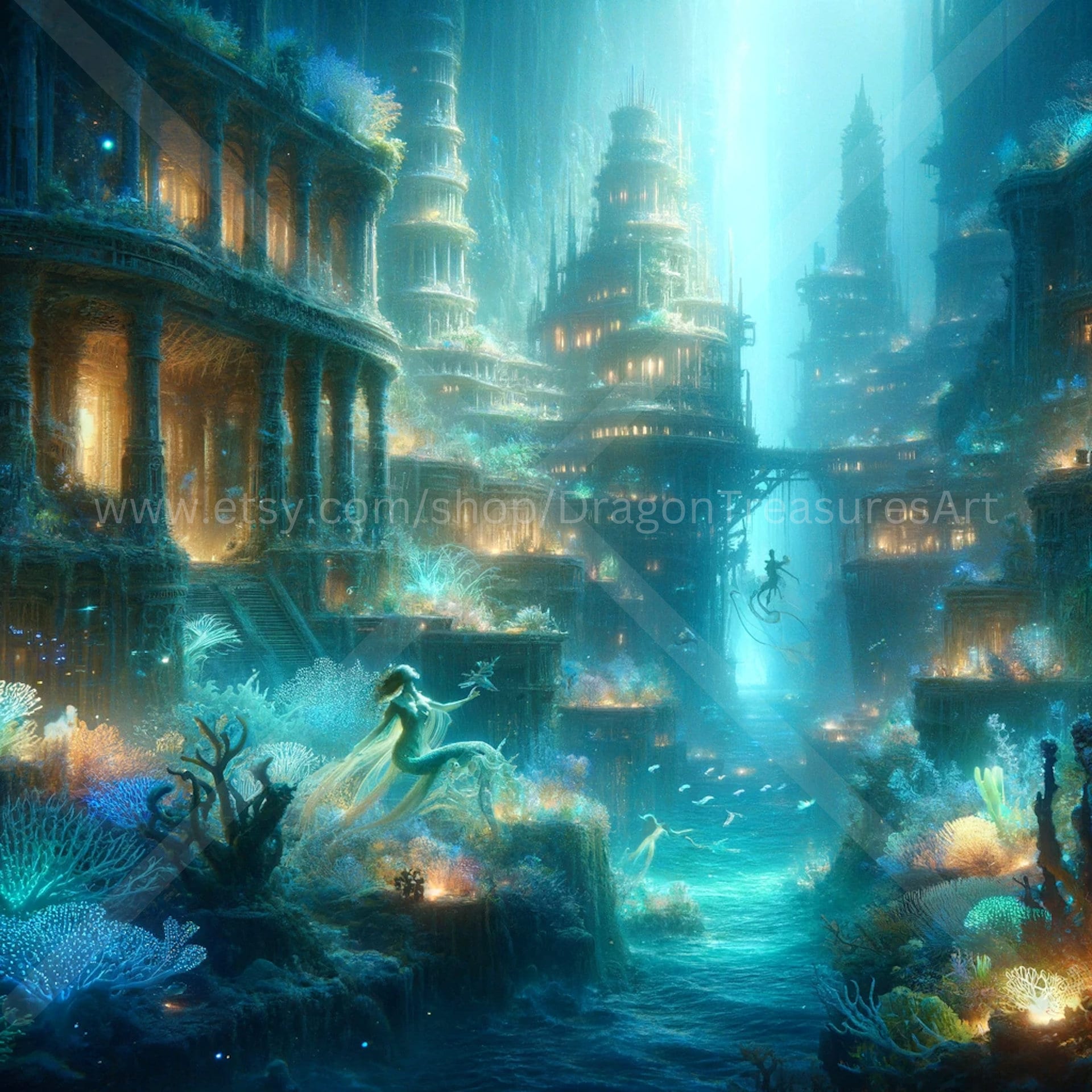 Atlantis Download: Digital Art, Instant Downloadable Wallpaper