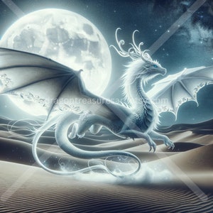 Pearl Dragon Download: Digital Art, Instant Downloadable Wallpaper, Downloadable Fantasy Art, Digital Poster, Mythical