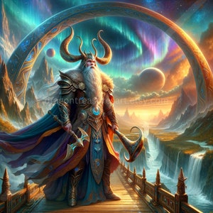 Heimdall Download: Digital Art, Instant Downloadable Wallpaper, Downloadable Fantasy Art, Digital Poster, Norse Mythology Art