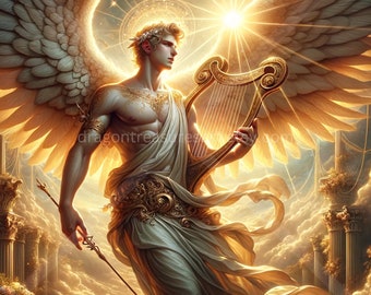Apollo Greek Download: Digital Art, Instant Downloadable Wallpaper, Downloadable Fantasy Art, Digital Poster, Greek Mythology Art, Gods