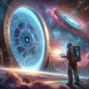 Celestial Portal Download: Digital Art, Instant Downloadable Wallpaper, Downloadable Fantasy Art, Digital Poster, Celestial Art, Mythology