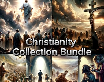 Christianity Collection Bundle: Digital Art, Instant Downloadable Wallpaper, Downloadable Fantasy Art, Digital Poster, Christian Art