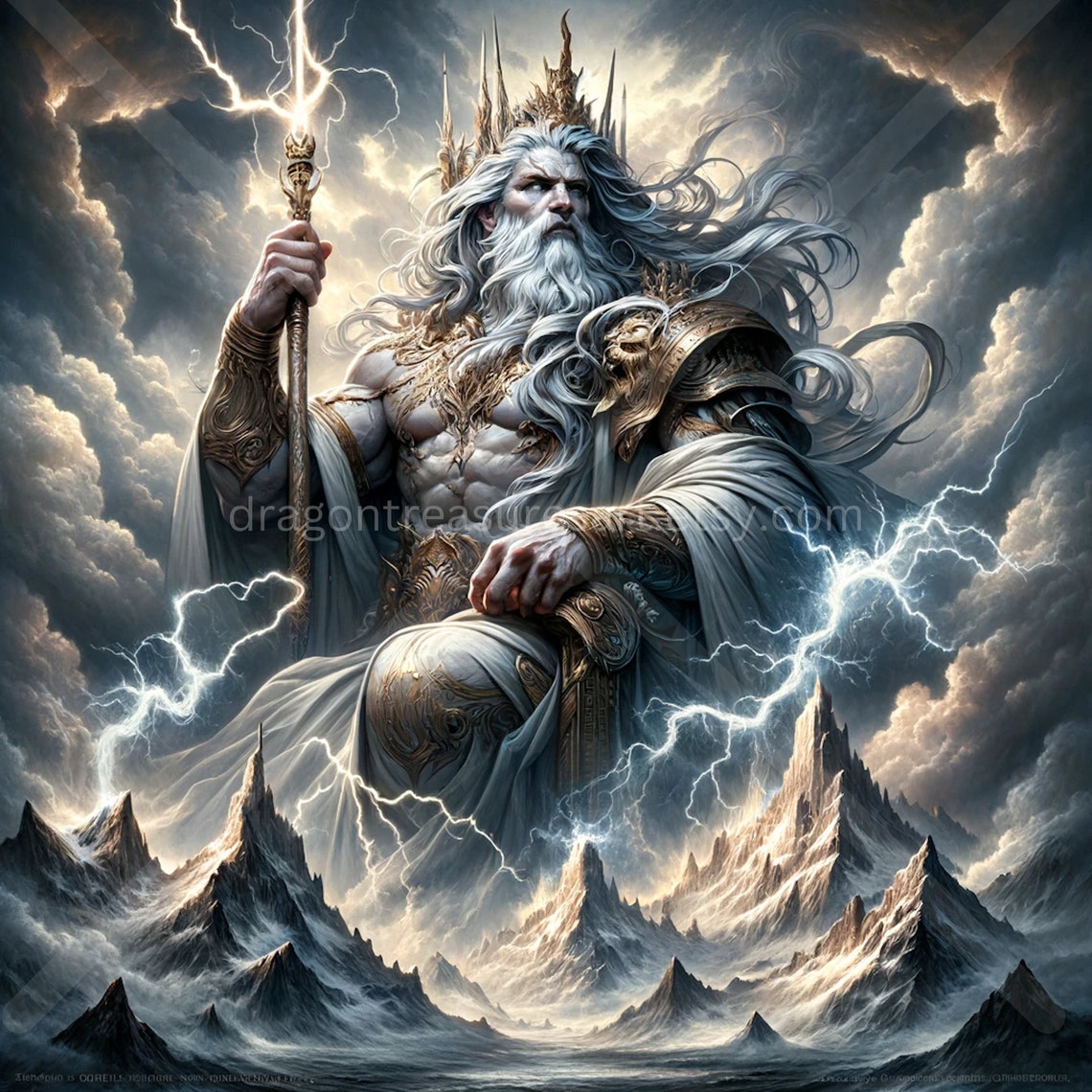 Zeus Download Digital Art Instant Downloadable Wallpaper 