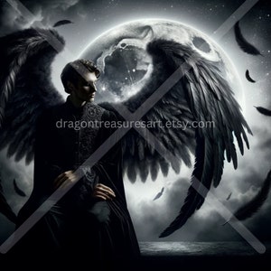 Dark Angel Download: Digital Art, Instant Downloadable Wallpaper, Downloadable Fantasy Art, Digital Poster, Angel Art, Demon Art