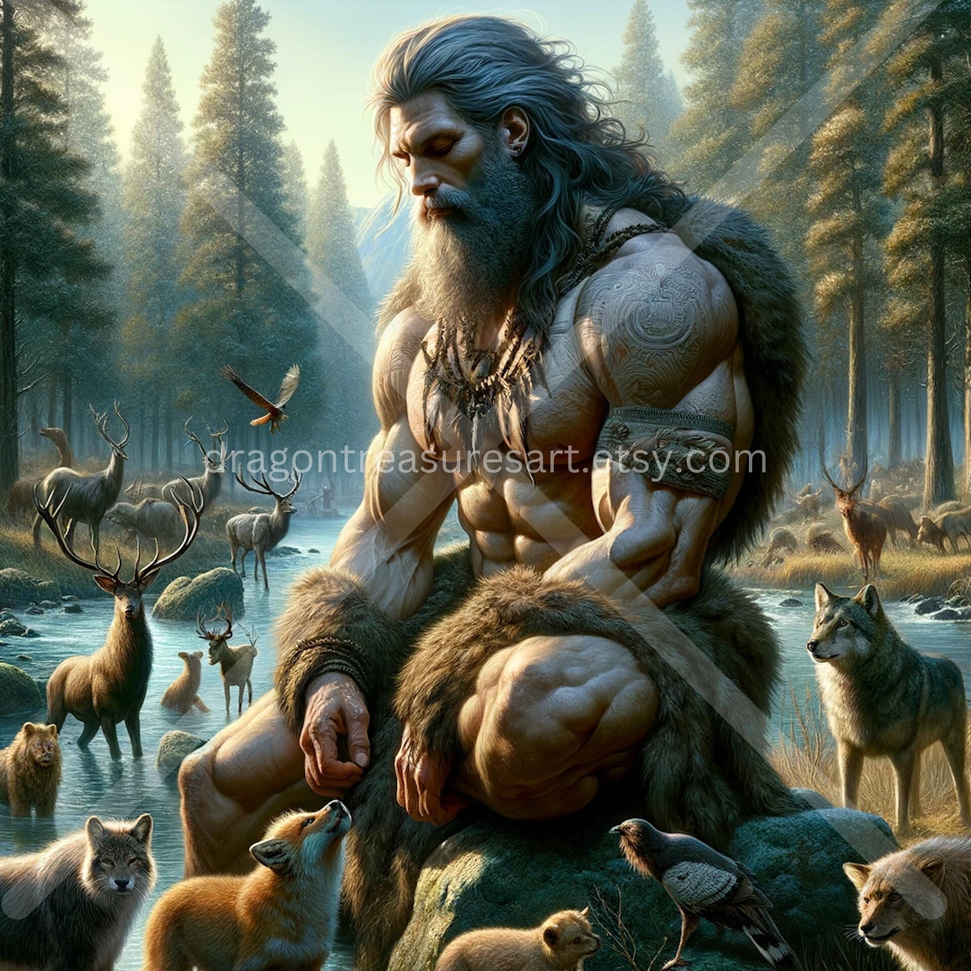 Enkidu Download: Digital Art, Instant Downloadable Wallpaper