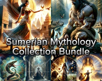 Sumerian Mythology Collection Bundle: Digital Art, Instant Downloadable Wallpaper, Downloadable Fantasy Art, Digital Poster, Sumerian Myth