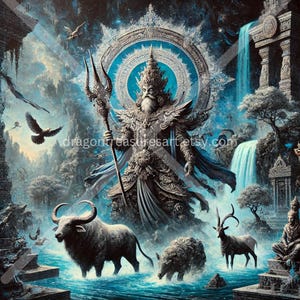 Veles Download: Digital Art, Instant Downloadable Wallpaper, Downloadable Fantasy Art, Digital Poster, Slavic Mythology