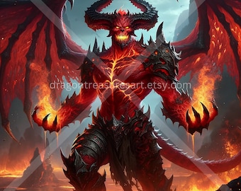 Demon Download: Digital Art, Instant Downloadable Wallpaper, Downloadable Fantasy Art, Digital Poster, Angel Art, Demon Art