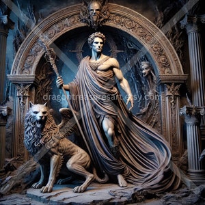Pluto Download: Digital Art, Instant Downloadable Wallpaper, Downloadable Fantasy Art, Digital Poster, Roman Art, Mythology