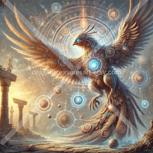 Gamayun Download: Digital Art, Instant Downloadable Wallpaper, Downloadable Fantasy Art, Digital Poster, Slavic Mythology